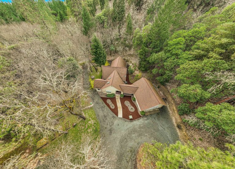 Aerial drone photograph of a residential property